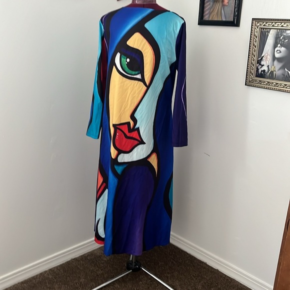 Face artsy, long sale colorful unique dress - Picture 9 of 11